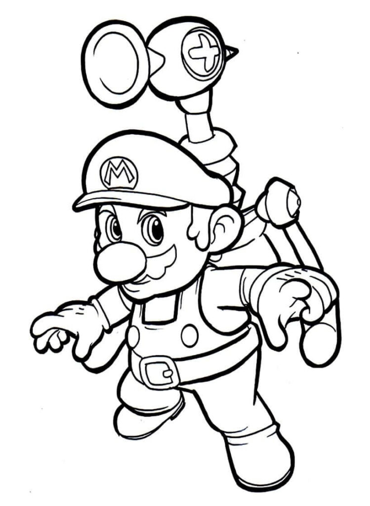 Coloriage Mario Jetpack Enfant