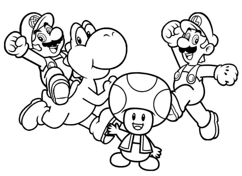 Coloriage Personnages Super Mario