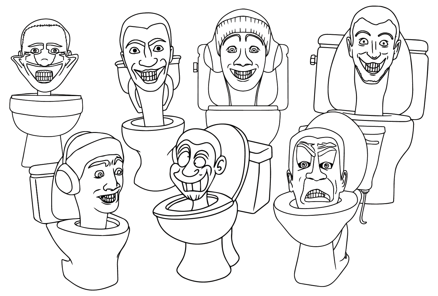 Skibidi Toilet Coloring Pages for Kids