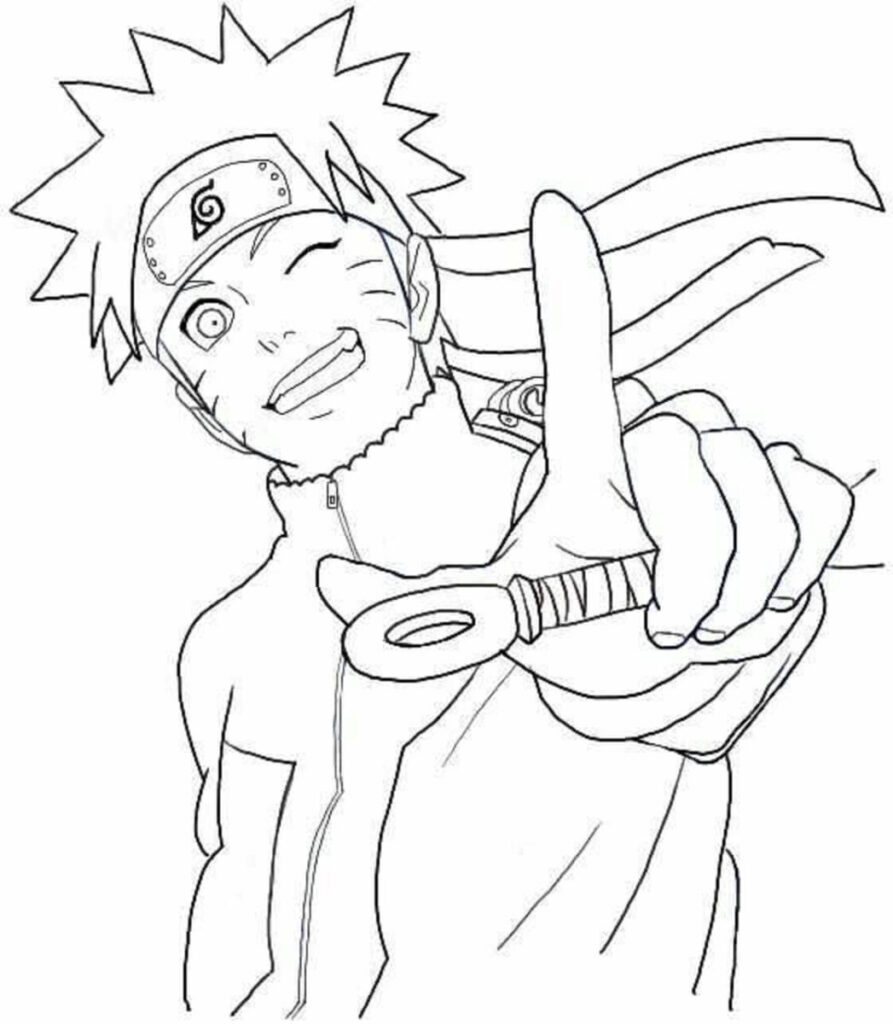 Coloriage naruto heureux page