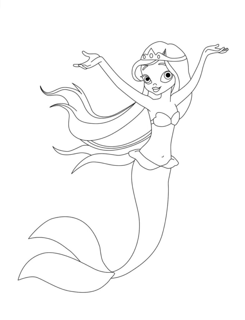 Coloriage princesse sirene page