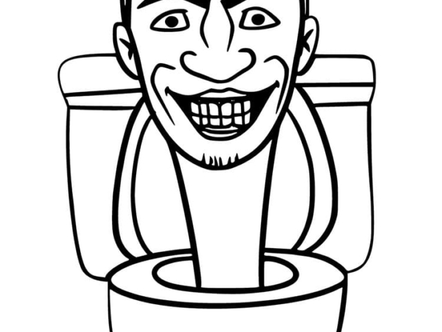 Coloriage visage de toilette skibidi